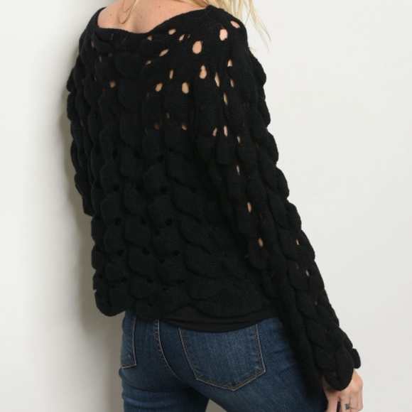 BLACK SWEATER TOP - Picture 3 of 4